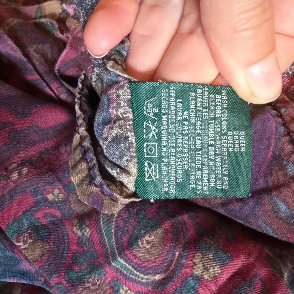 Lauren Ralph Lauren Queen Sheet Set Socialite Paisley Cotton Flat & Fitted Teal